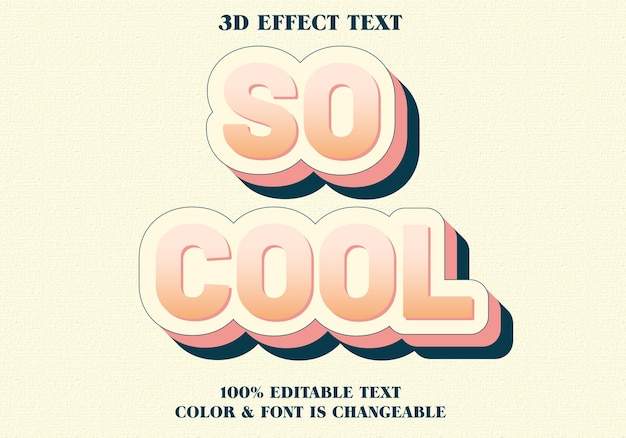 Vector 3d editable text effect design