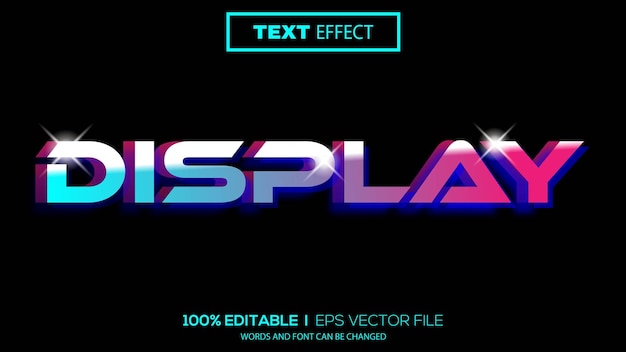 Vector 3d editable text effect display theme premium vector