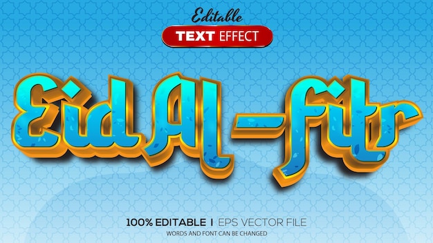 3d editable text effect eid al fitr theme