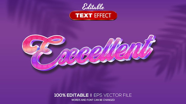 3D editable text effect excellent theme