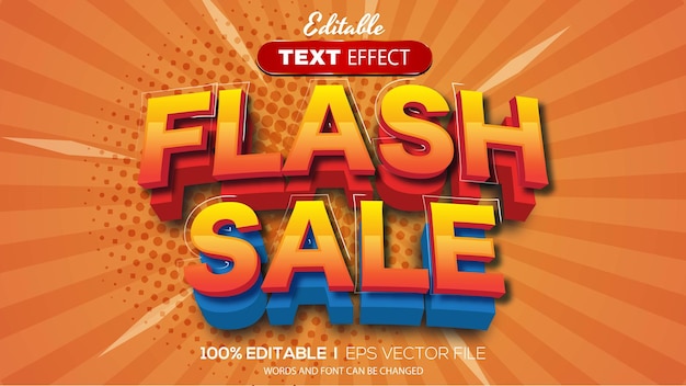 3D editable text effect flash sale theme