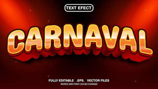 3D 편집 가능한 텍스트 효과 및 글꼴 스타일, 카니발 및 휴일 테마
