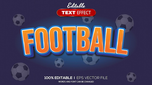 3d editable text effect football theme