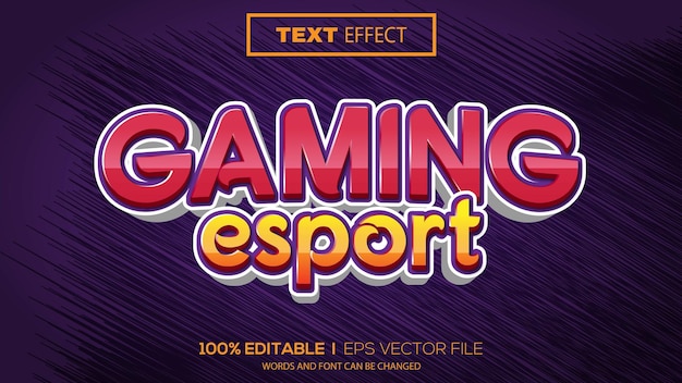 3d редактируемый текстовый эффект игровая тема киберспорта премиум вектор