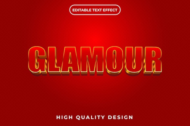 3d editable text effect glamor