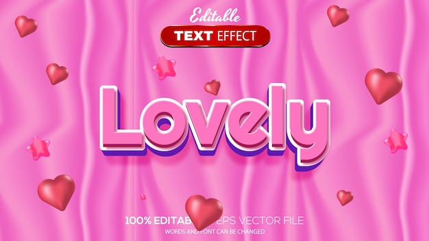 3d editable text effect lovely theme