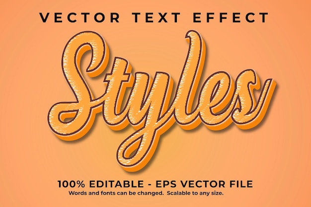 Vector 3d editable text effect modern font effect