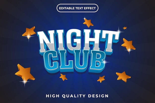 3d editable text effect Night Club