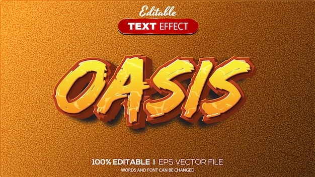 3D editable text effect oasis theme