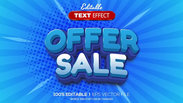 3D editable text effect offer sale theme