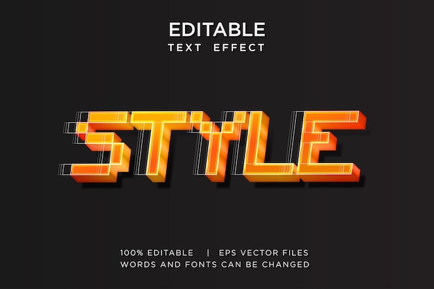 Effetto testo modificabile 3d in stile pixel font modello tipografico