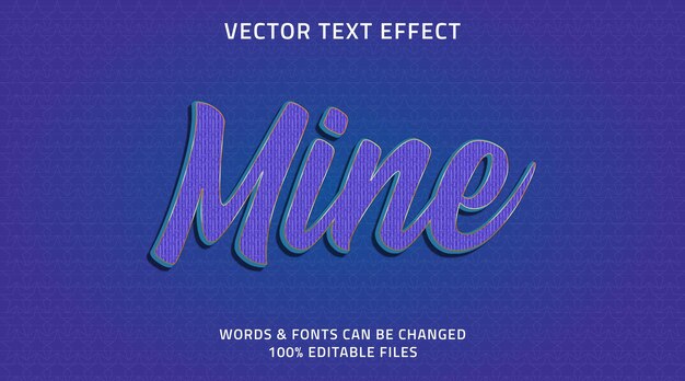 3d editable text effect purple color mine