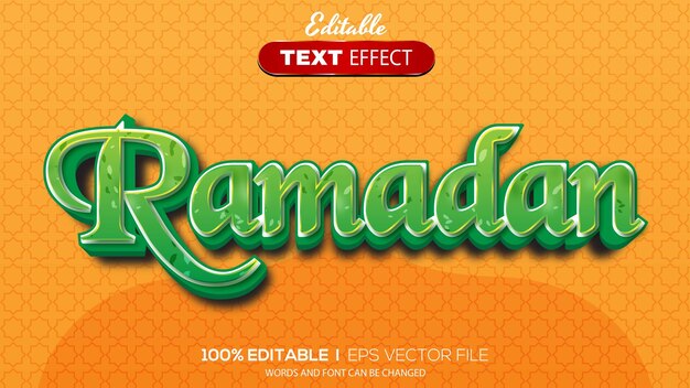 3d editable text effect ramadan theme
