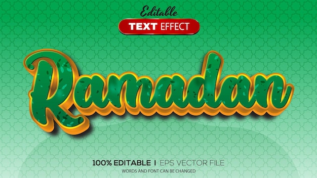 3D editable text effect ramadan theme