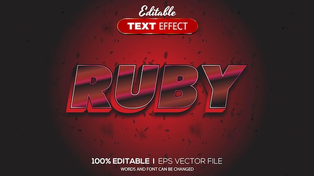 3d editable text effect ruby theme