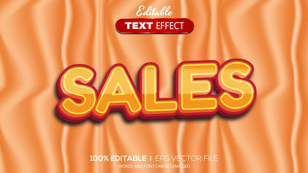 3D editable text effect sales theme