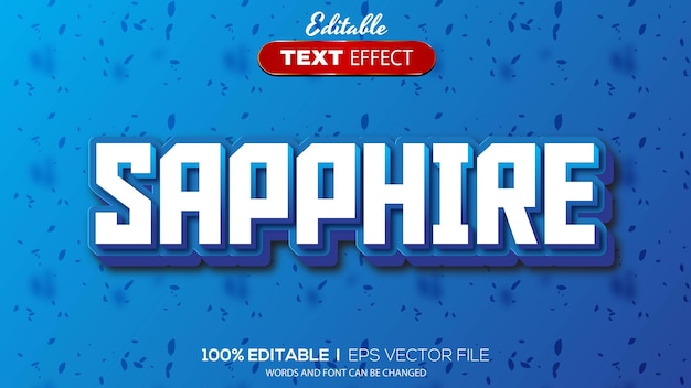 3D editable text effect sapphire theme