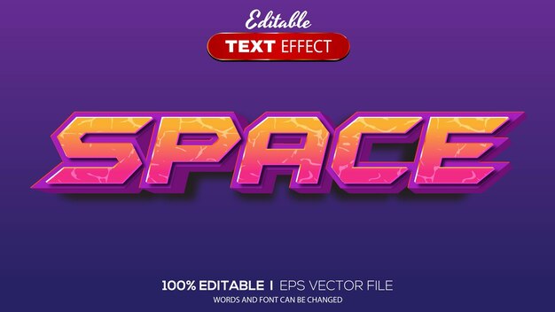 3D editable text effect space theme