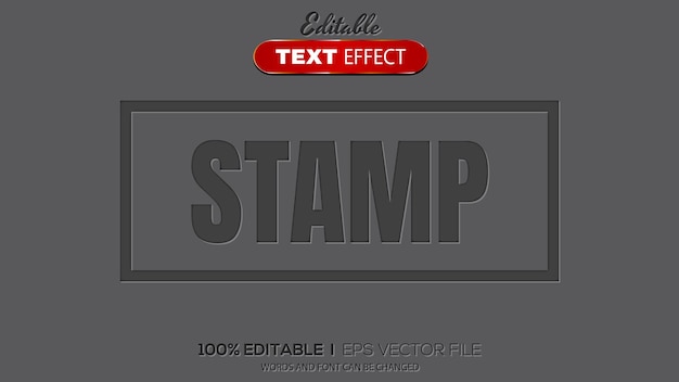 Vector 3d editable text effect stamp theme