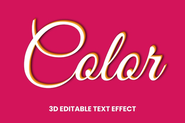 3D editable text effect stylist vector design