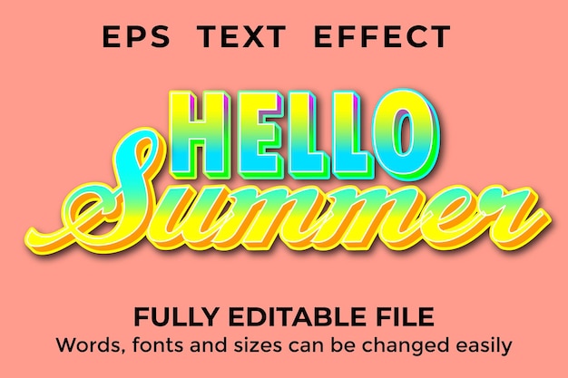 Vector 3d editable text effect title graphics style