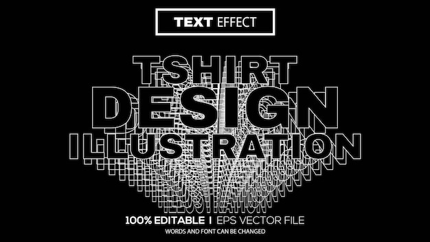 Вектор 3d редактируемый текстовый эффект футболка иллюстрация тема премиум вектор