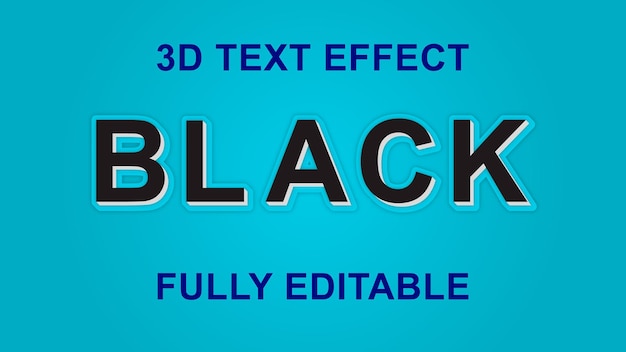 3d editable text effect Vector