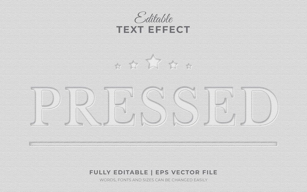 Effetto testo modificabile 3d con stile modello letterpress