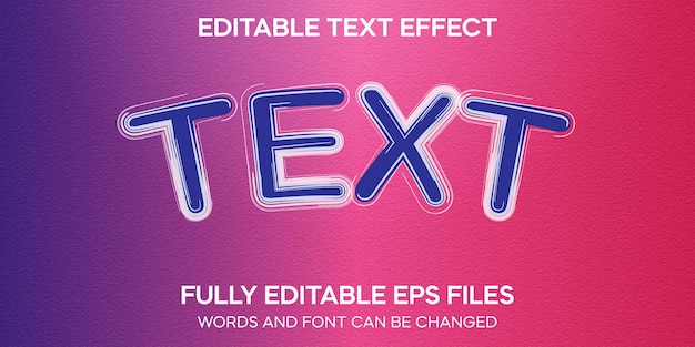 3D editable text effect