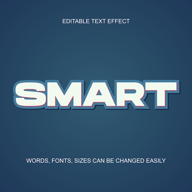 Vector 3d editable text effect