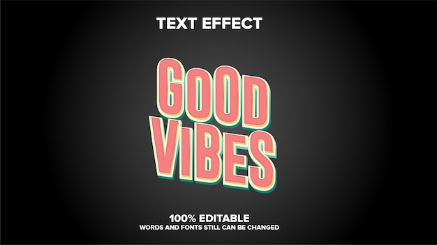 3d editable text effects Free Vector