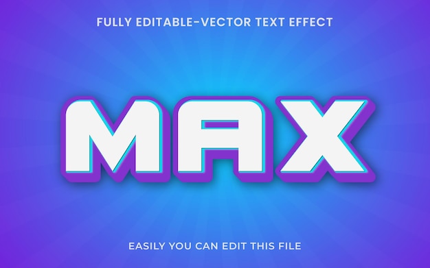 3d Editable Vector Max Text Effect Style