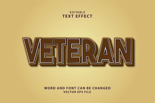 Редактируемый текстовый эффект ветеранов 3d