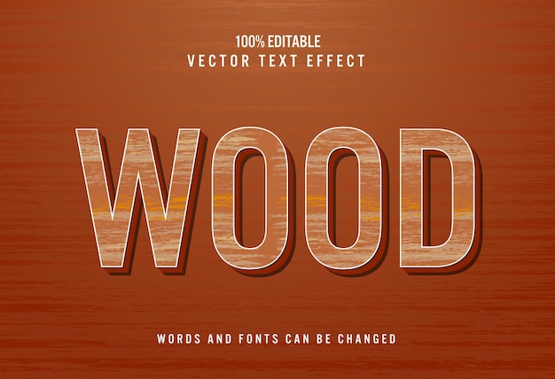 3d editable wood text effect