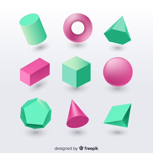 3d effect of geometric shapes