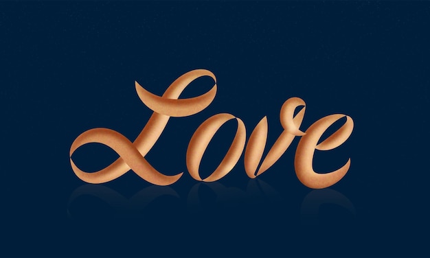 Vettore carattere di amore effetto 3d su sfondo blu.