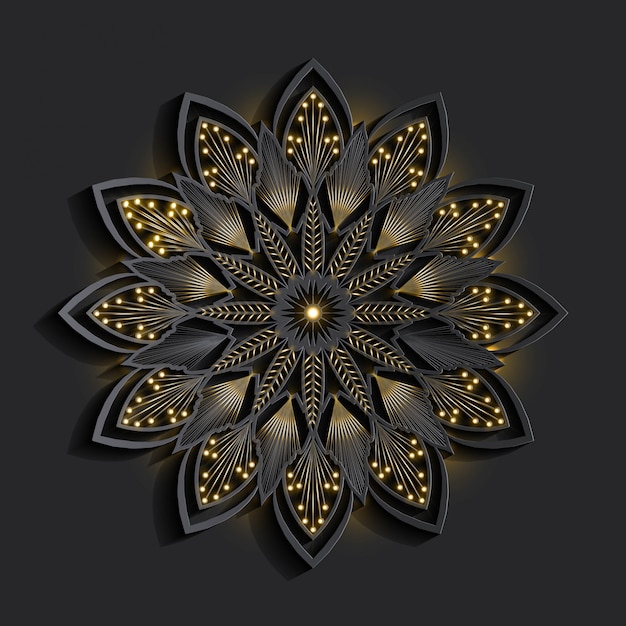 Mandala di lusso effetto 3d