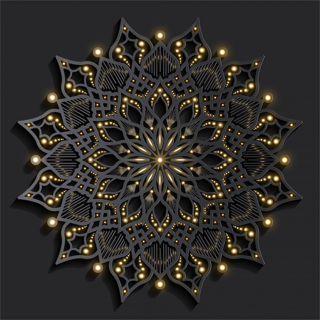 Mandala di lusso effetto 3d