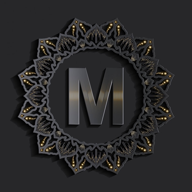 3D effect monogram logo
