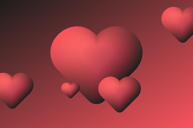 Vector 3d effect red heart