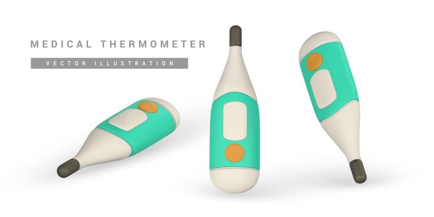 3d electronic thermometer contact digital thermometer vector illustration medical equipment
