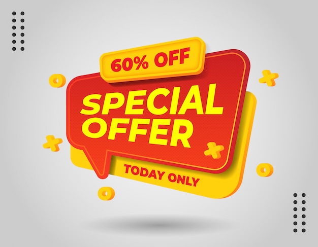 3D-elegante promotiebanner voor het promoten van uw bedrijf en aanbieding