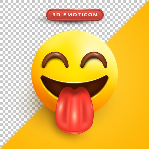 Emoji 3d che chiude gli occhi con la lingua fuori