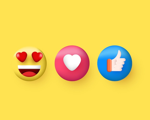 Vector 3d emoji emoticon set vector isolated on