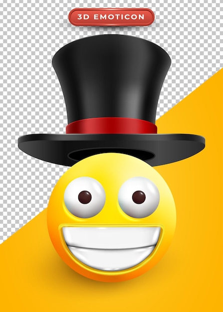 Vettore emoji 3d con occhi sporgenti e faccia sorridente