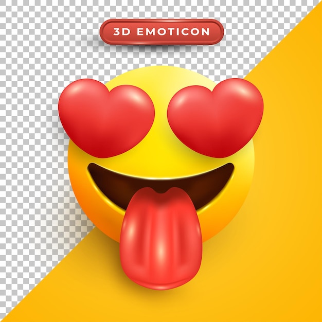 3d emoji with face in love