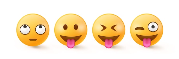 Vector 3d emoji with mocking character