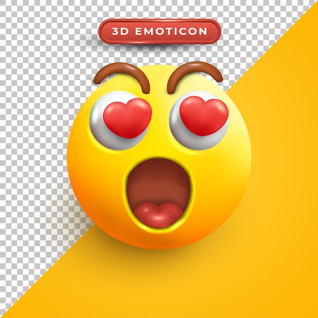 Emoji 3d con espressione scioccata e innamorata