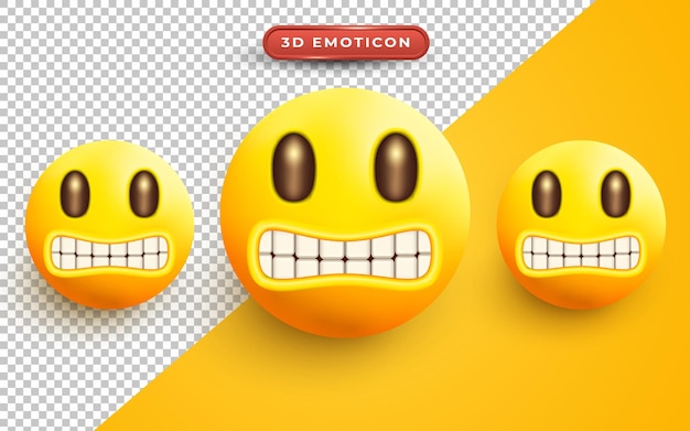 3D-emoticon met boze uitdrukking