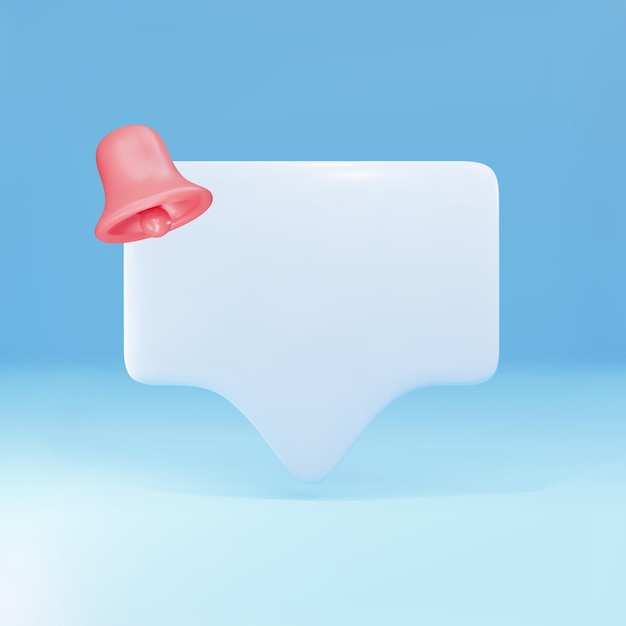 3d Empty reminder popup message push notification icon